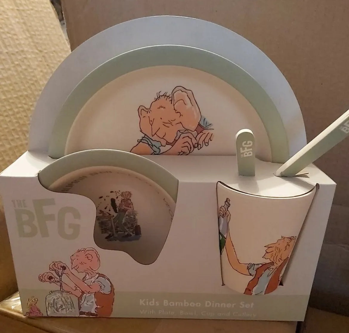 Roald Dahl BFG 4 Piece Pressed Bamboo Dinner Set - Kids Bamboo Dinner Set