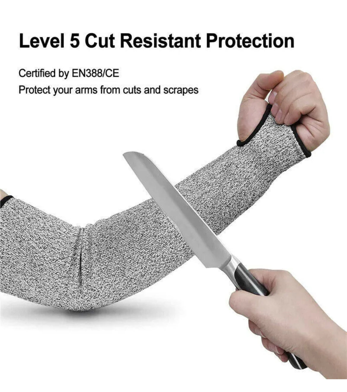 1 Pair Safety Arm Protective Sleeve Garden Cut Resistant Guard Gloves 48cm Large