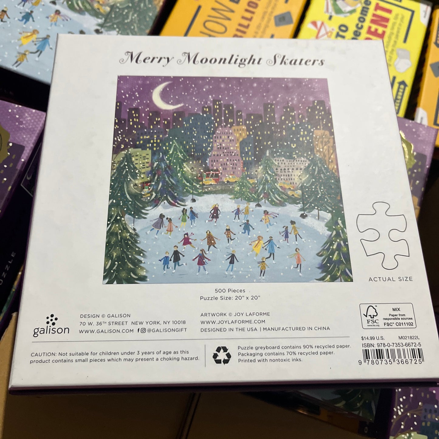 Merry Moonlight Skaters 500 Piece Foil Puzzle - 9780735366725