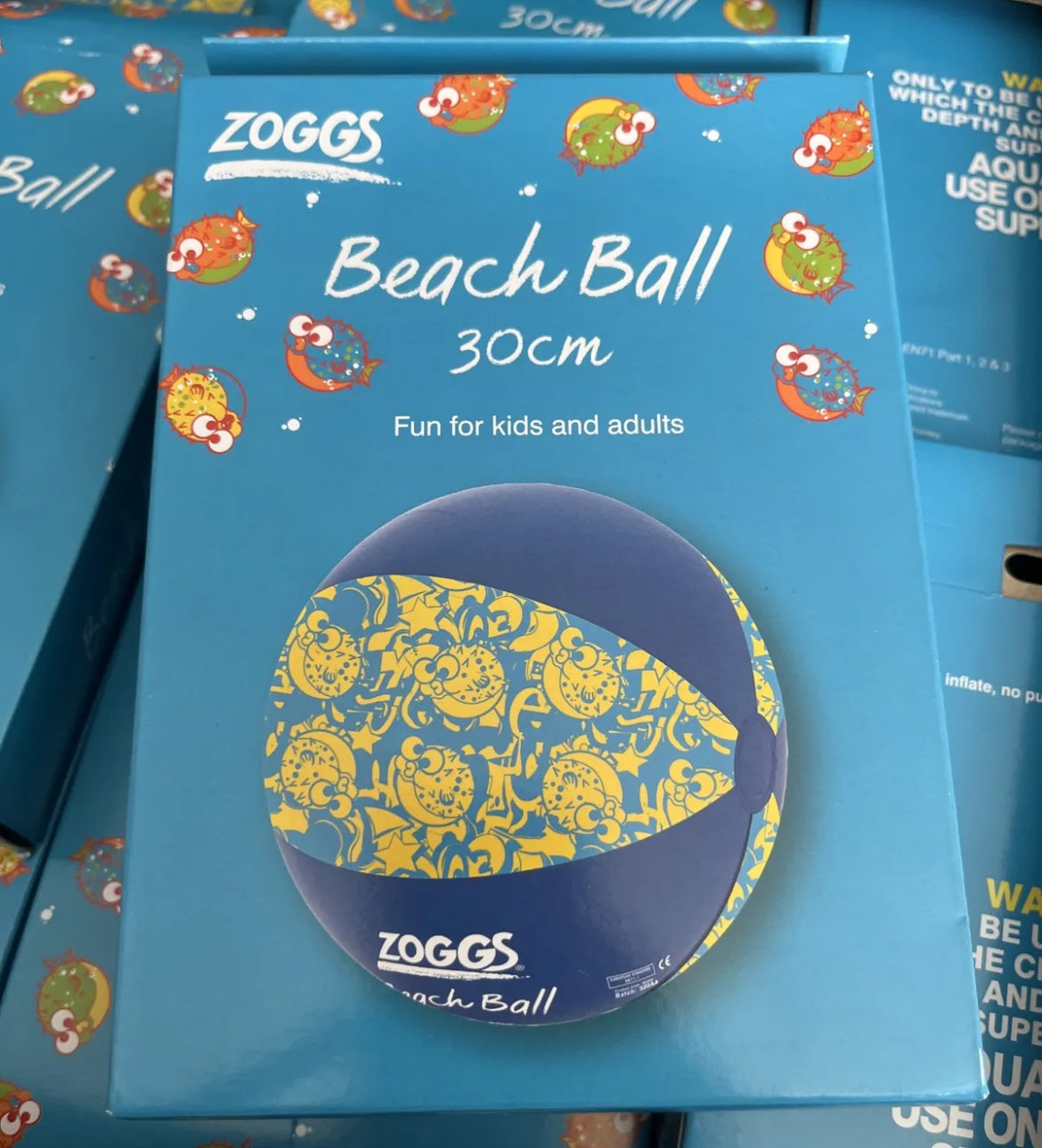 2 x Zoggs Beach Ball 30cm - Inflatable - Children, Adults - Blue & Yellow