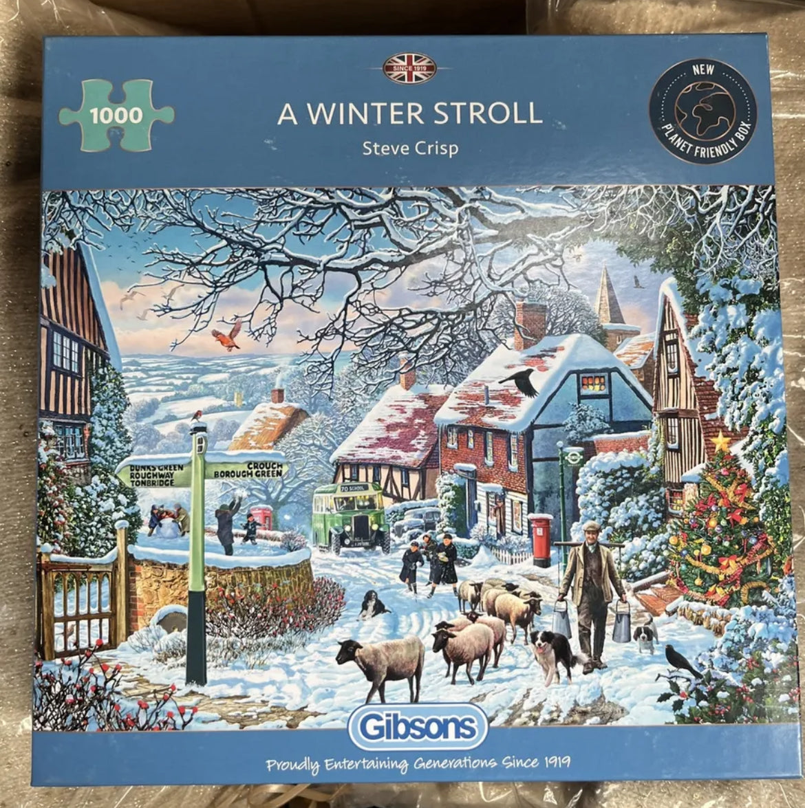 Gibson Jigsaws ‘A Winter Stroll’ 1000 piece jigsaw puzzle By Steve Crisp.