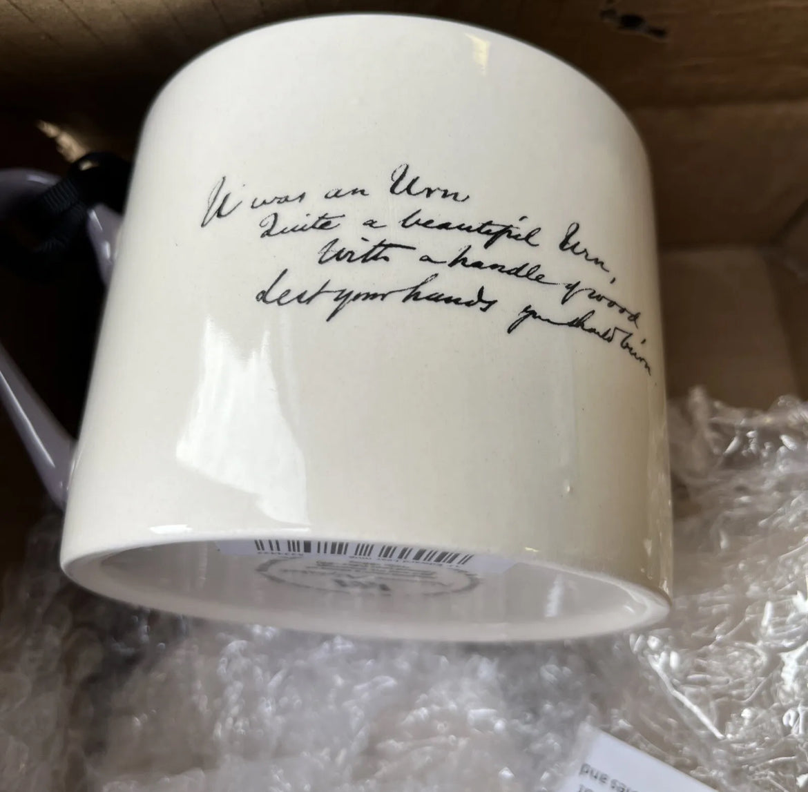 V&A Edward Lear Nonsense Alphabet Letter U Poem Collectible Vintage Ceramic Mug