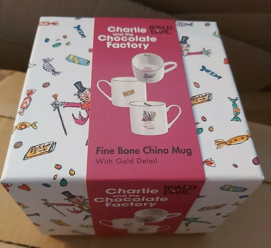 Roald Dahl Charlie And The Chocolate Factory Fine Bone China Can Mug With Gold