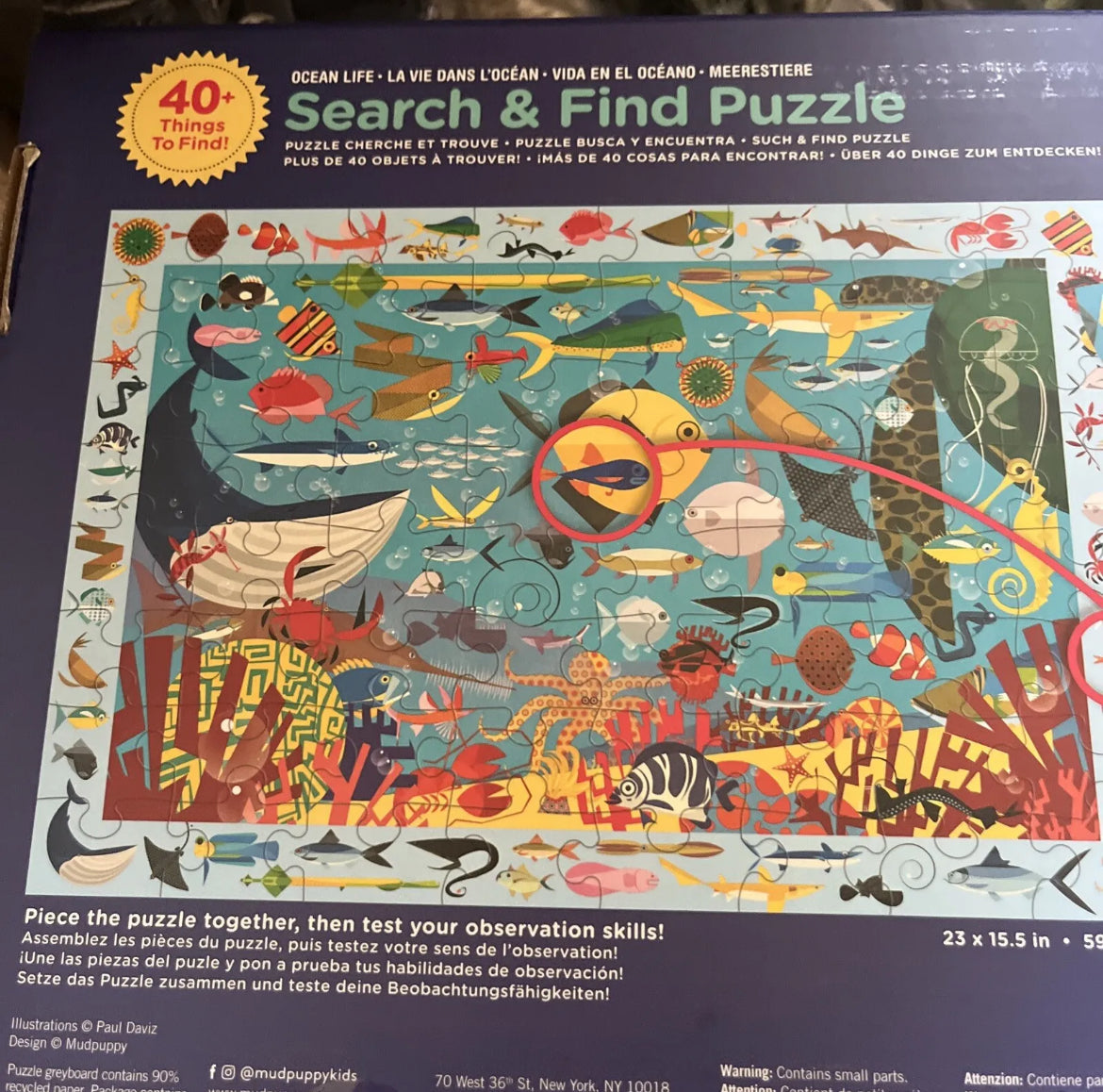 Mudpuppy 64 Pc Search & Find Puzzle – Ocean Life Kids Puzzle Age 4+ 03651