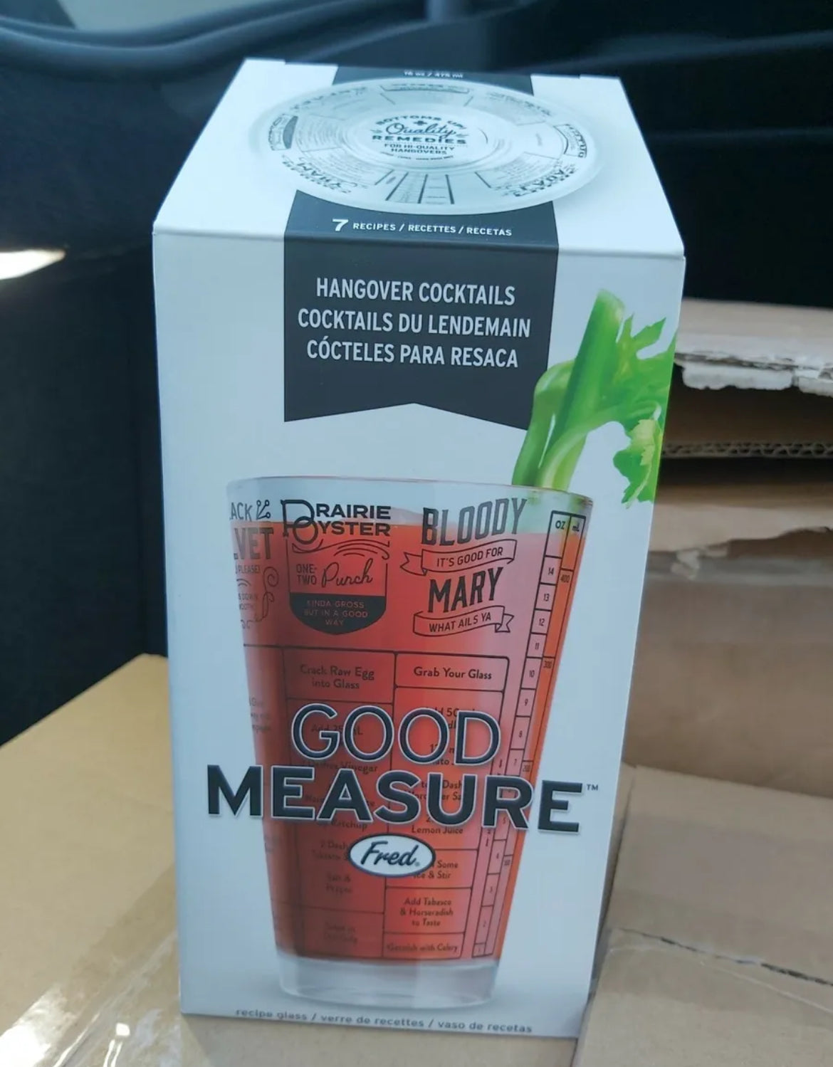 Fred Good Measure Hangover Cocktails 475ml Measuring Glass Alcohol Drink Mixing