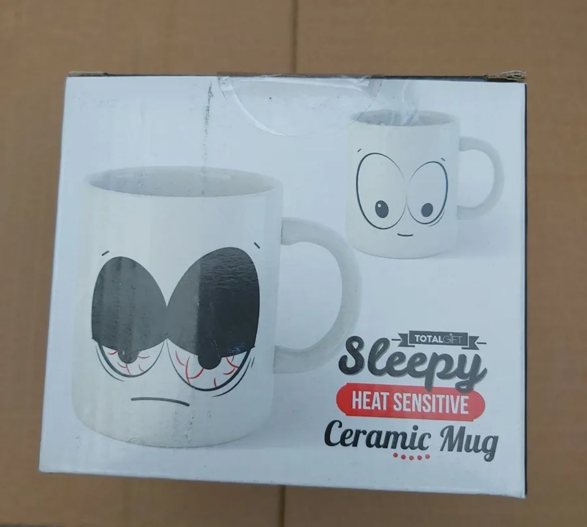 Sleepy Heat Sensitive Mug Coffee Tea Drink Novelty Car Garage Mens Gift