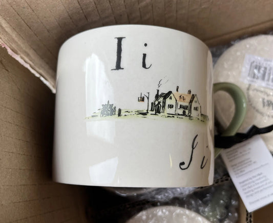 V&A Edward Lear Nonsense Alphabet Letter I  Poem Collectible Vintage Ceramic Mug