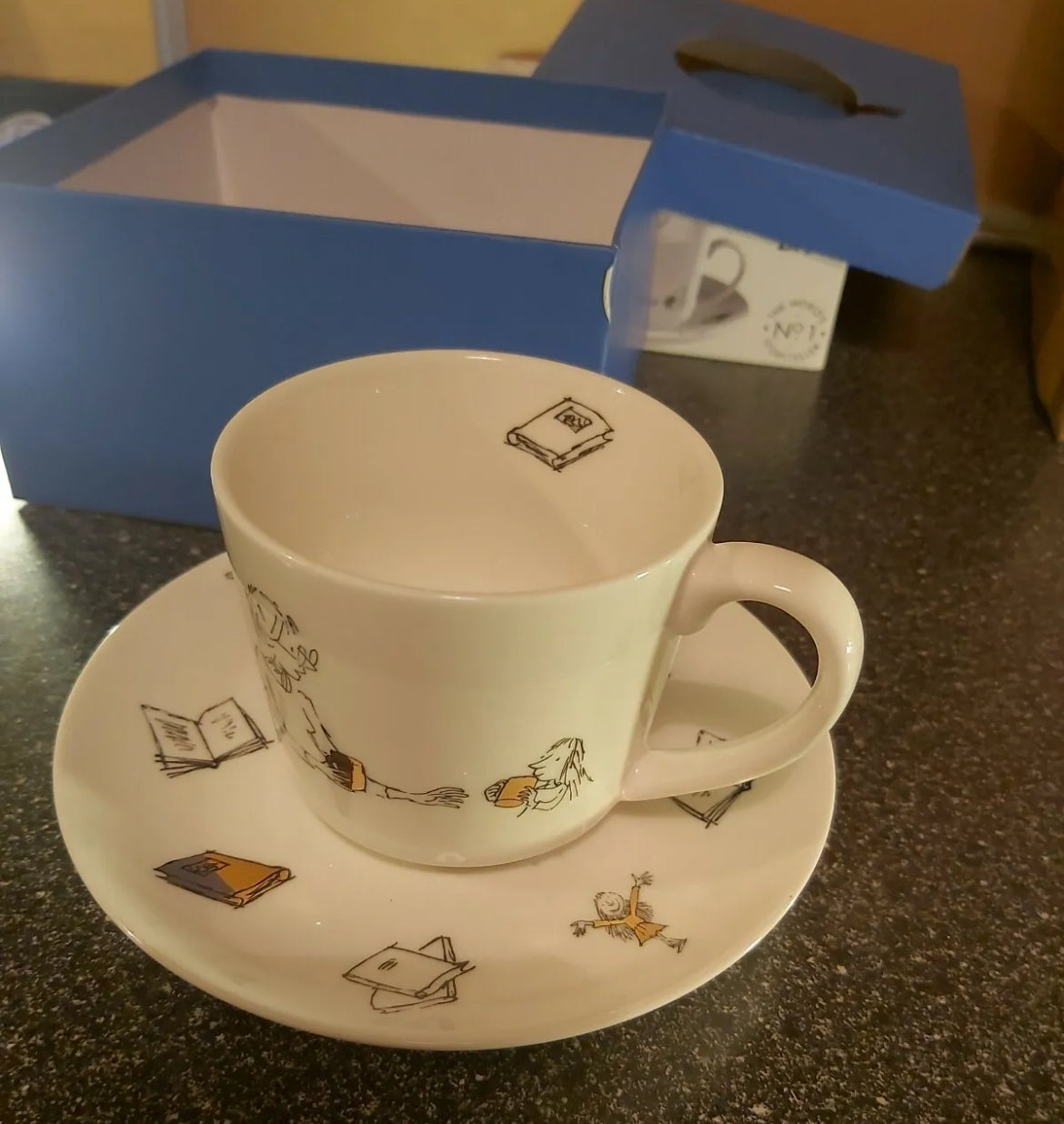 Roald Dahl Matilda Phizz-Whizzing Tea Cup And Saucer Fine China Mug Set Gift Box