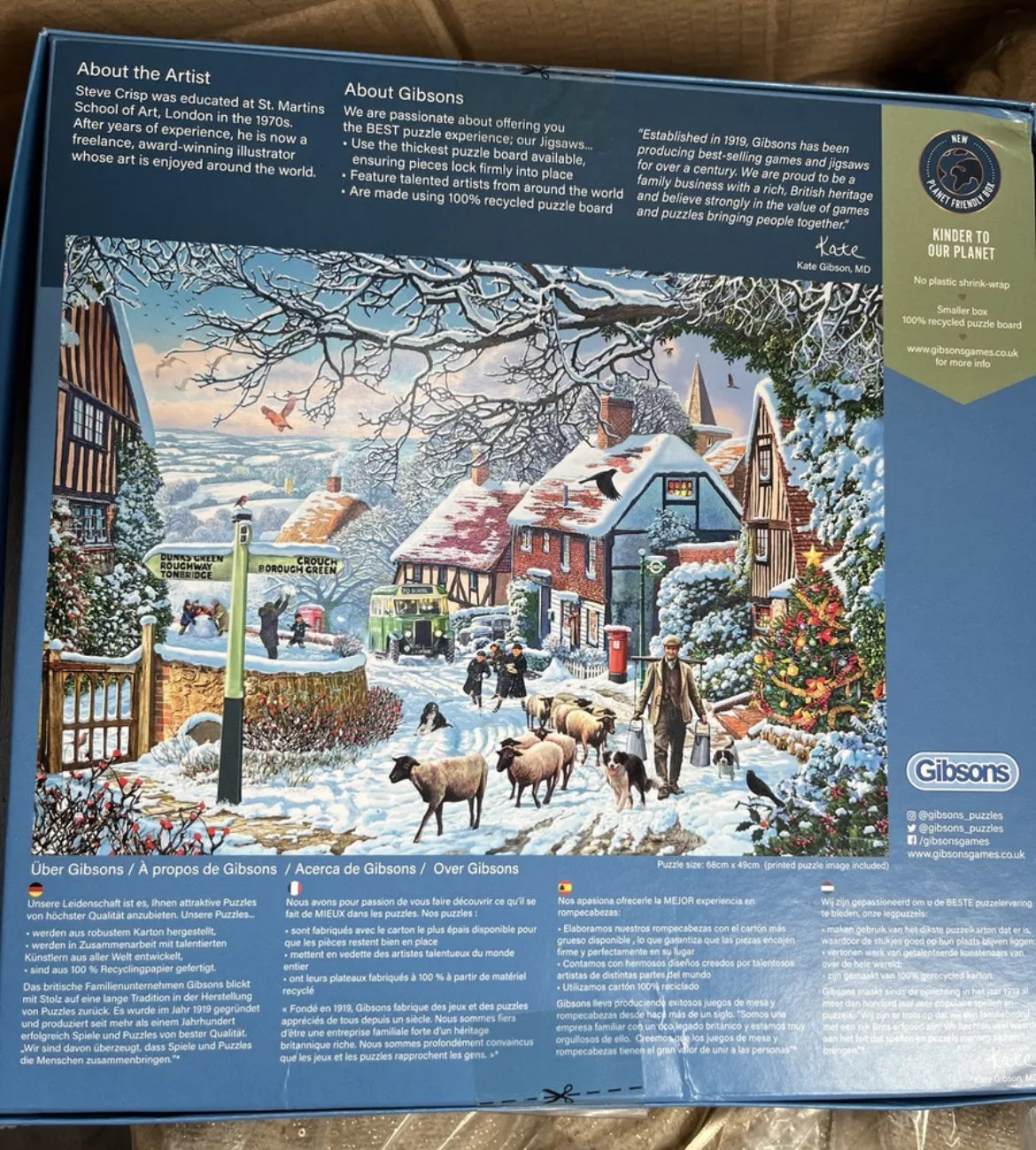 Gibson Jigsaws ‘A Winter Stroll’ 1000 piece jigsaw puzzle By Steve Crisp.