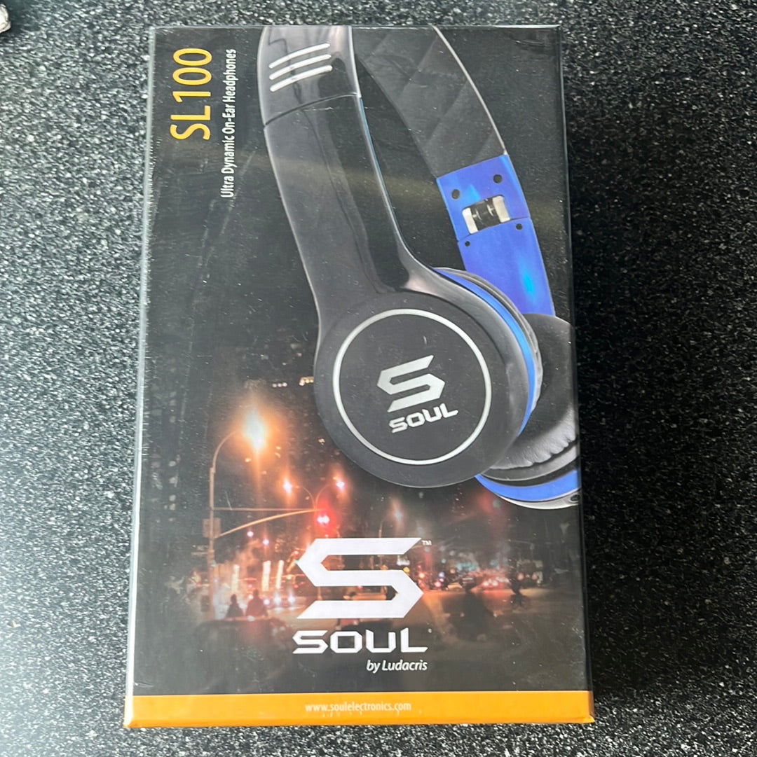 SOUL by Ludacris SL100UB Ultra Dynamic On-Ear Headphones - Black/Blue