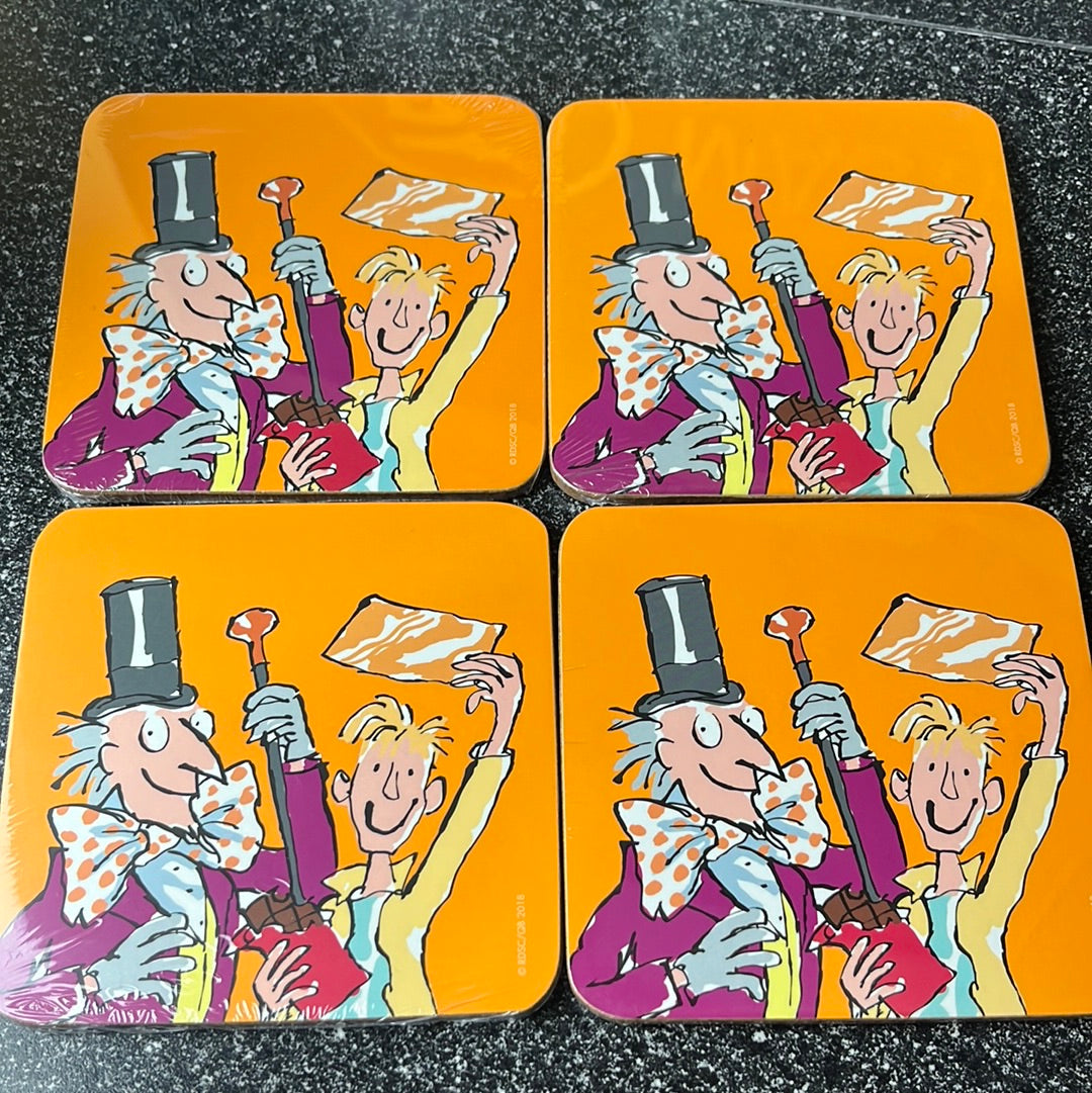 Set of 4 Charlie and The chocolate Factory Coasters