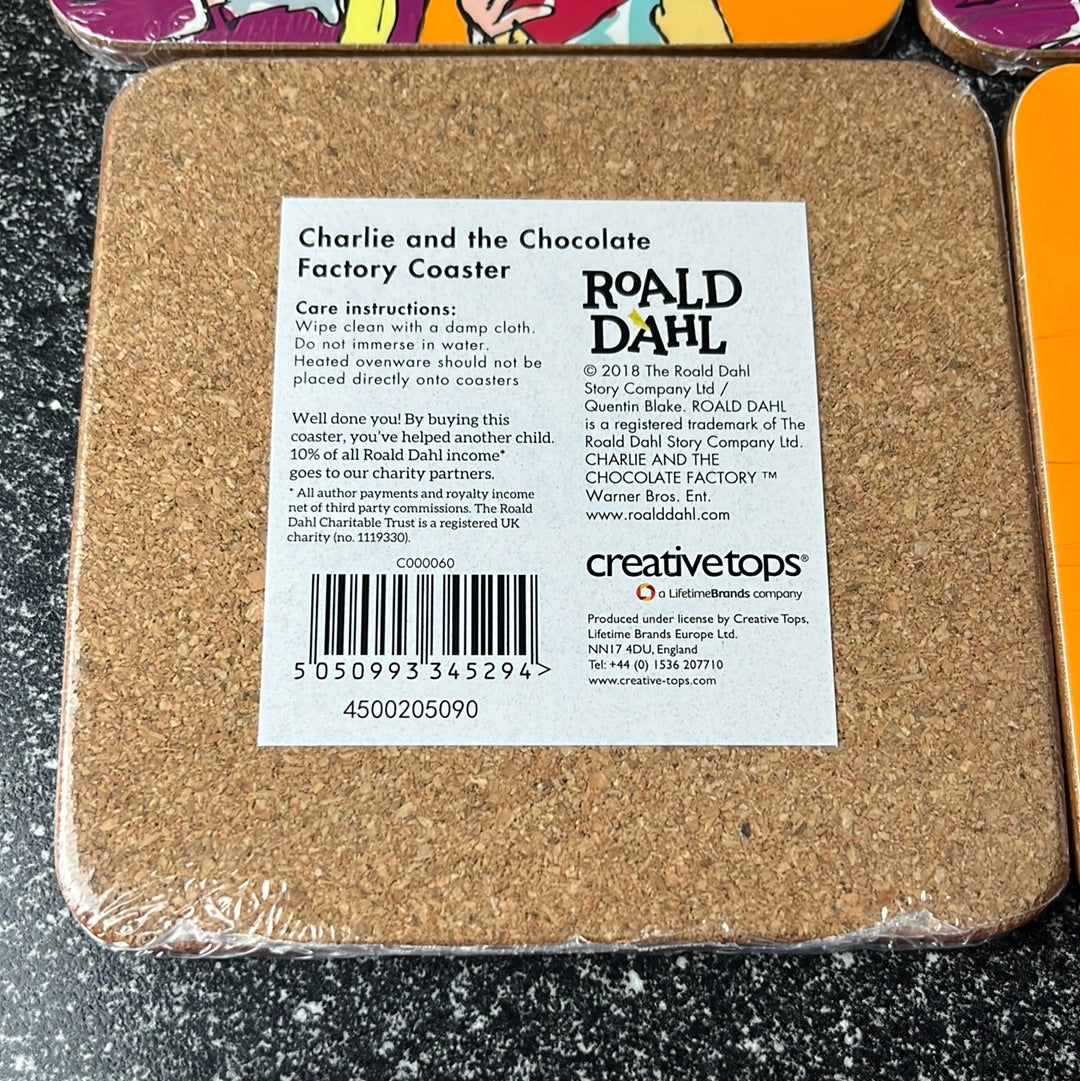 Set of 4 Charlie and The chocolate Factory Coasters