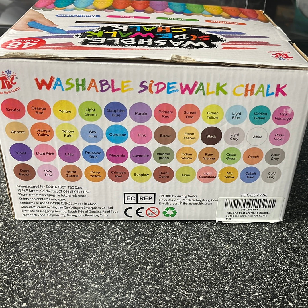 Box of washable sidewalk chalk