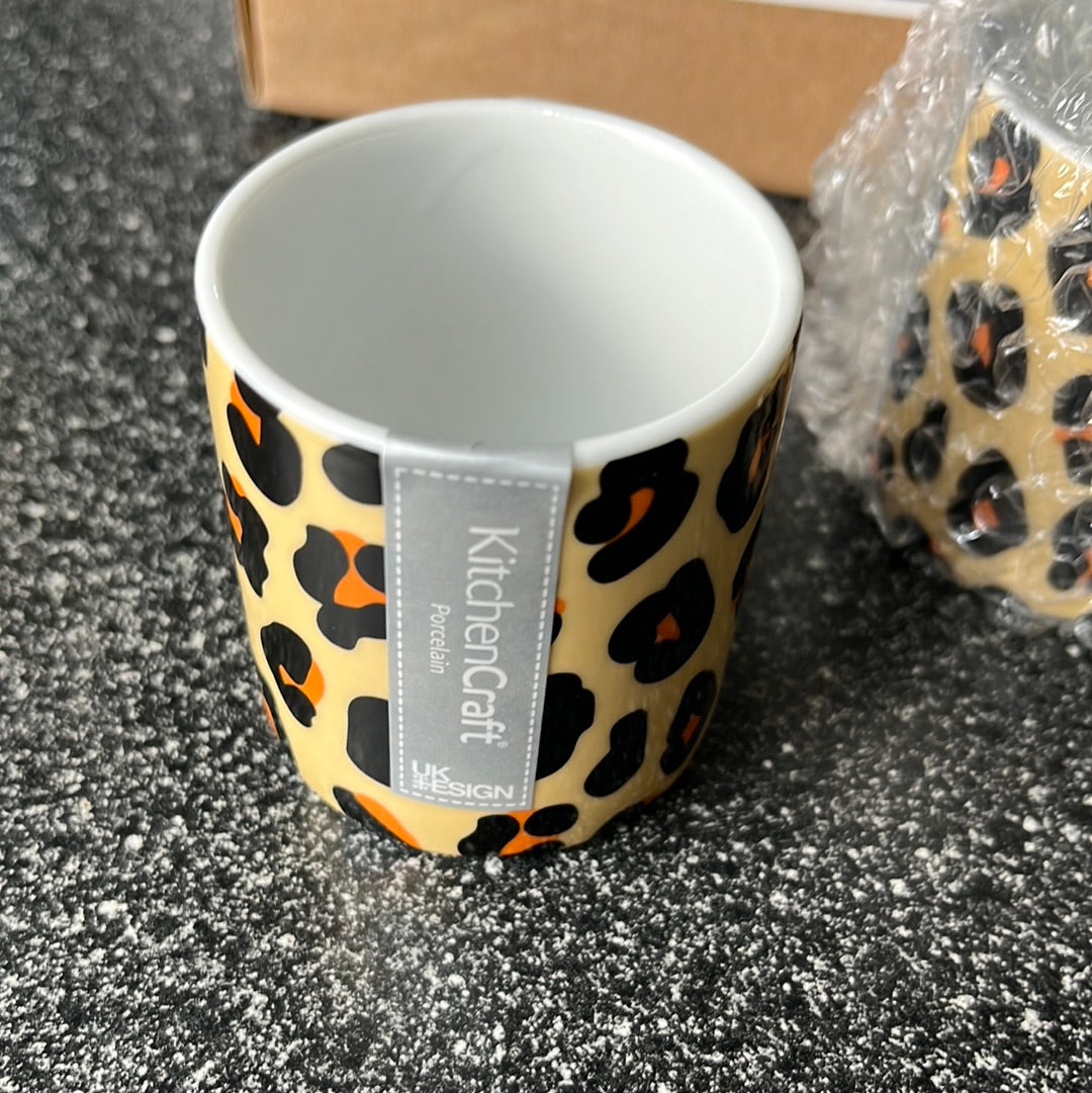 KCESPRESS22 2 x leopard print 80ml Expresso cup