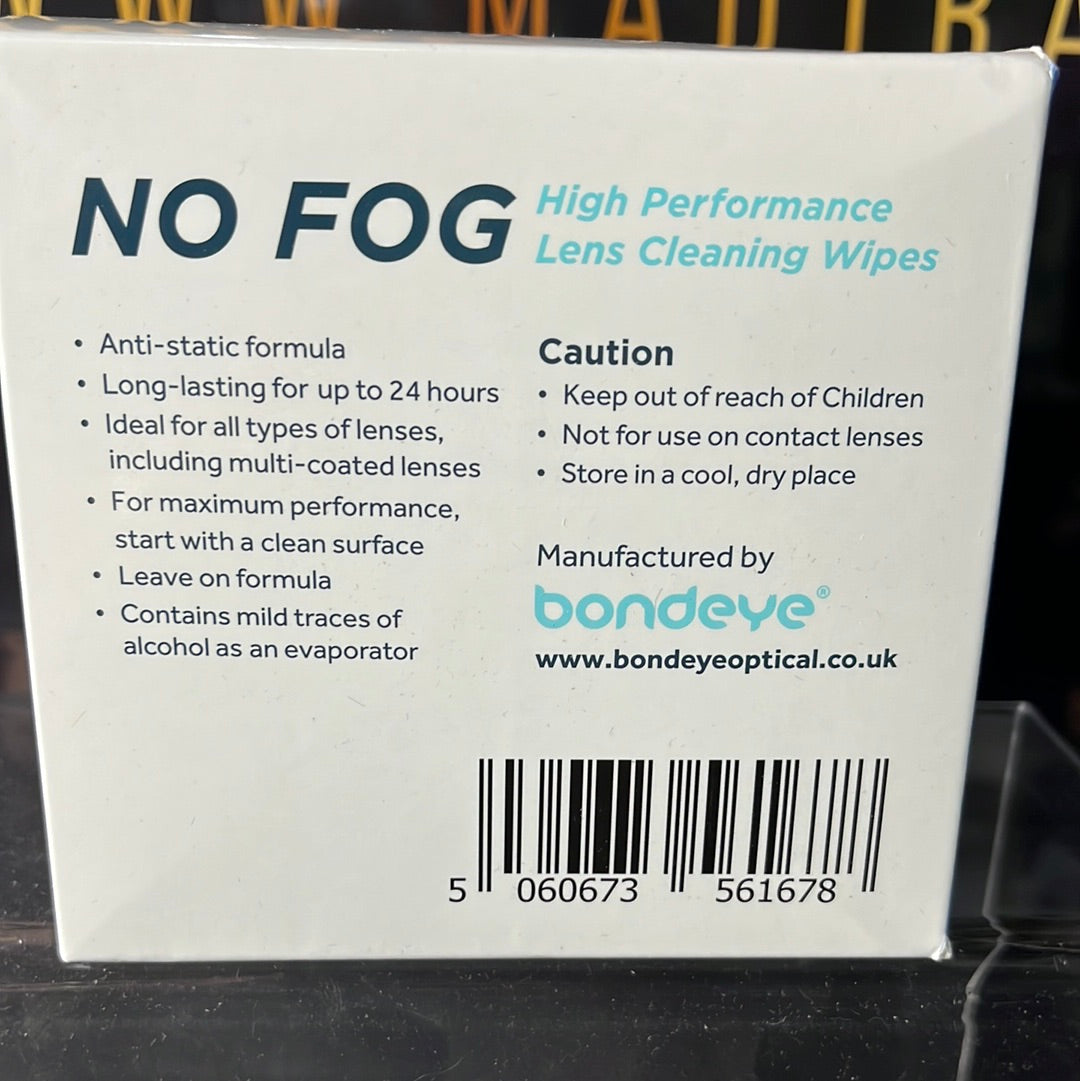 No Fog Lens Cleaning Wipes