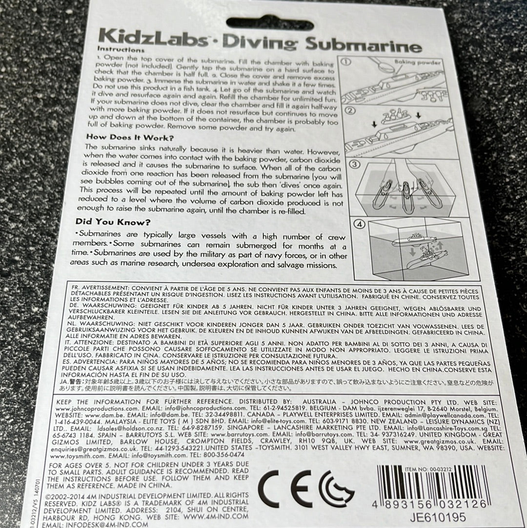 Kidzlabs diving submarine